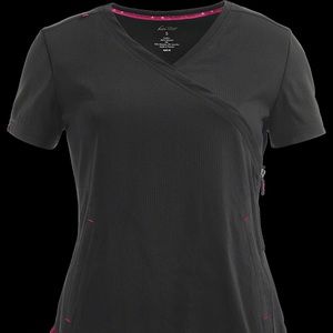 Koi Black and Pink XS scrub top